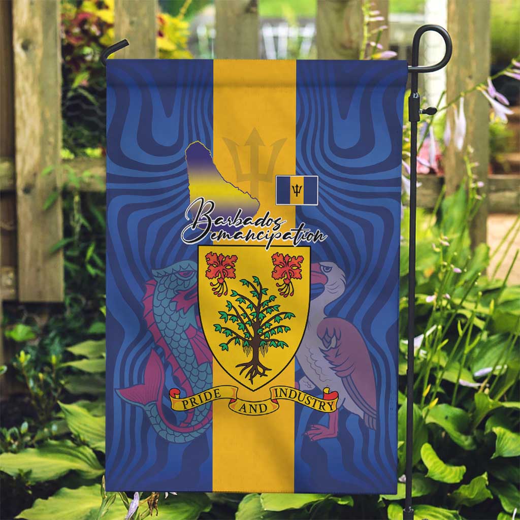 Barbados Emancipation Day Garden Flag Coat of Arms and Map National Flag Style - Wonder Print Shop