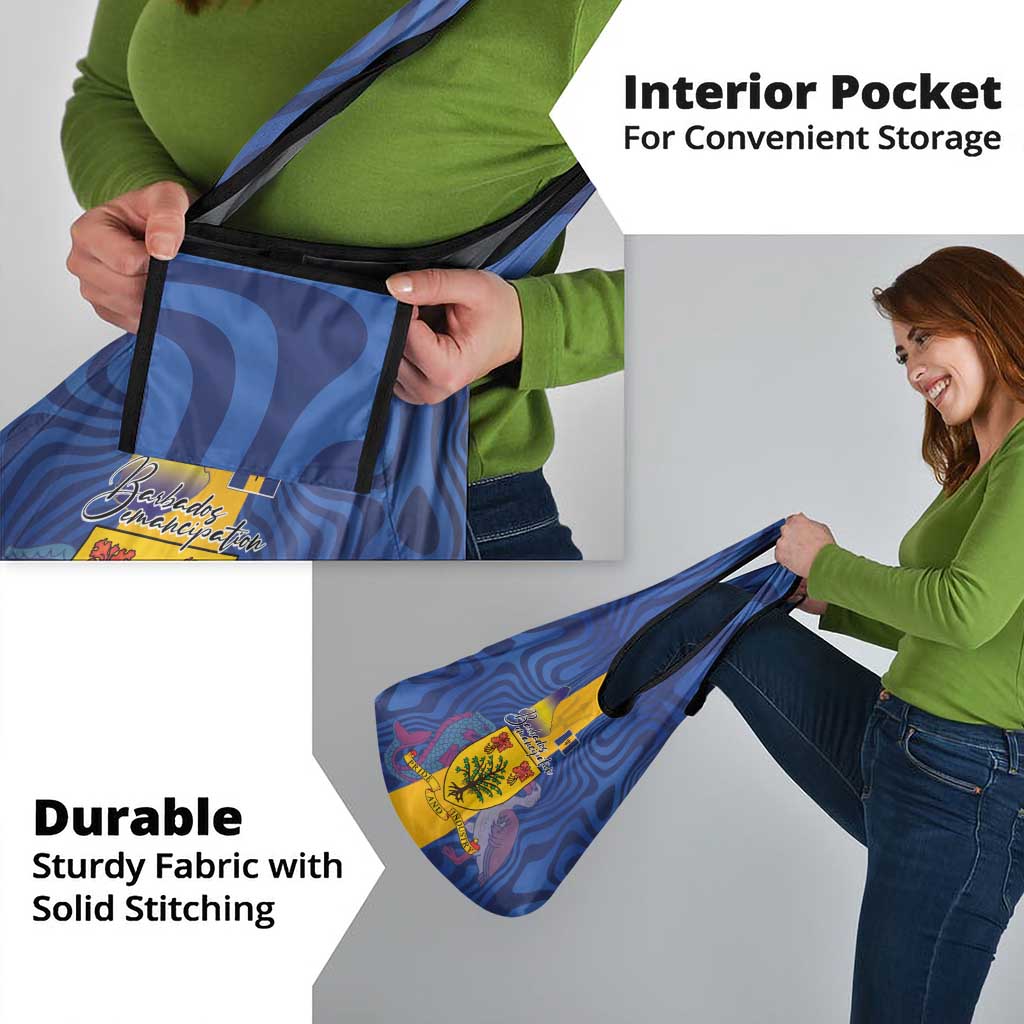 Barbados Emancipation Day Grocery Bag Coat of Arms and Map National Flag Style - Wonder Print Shop