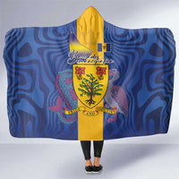 Barbados Emancipation Day Hooded Blanket Coat of Arms and Map National Flag Style - Wonder Print Shop