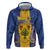 Personalised Barbados Emancipation Day Hoodie Coat of Arms and Map National Flag Style - Wonder Print Shop