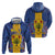 Personalised Barbados Emancipation Day Hoodie Coat of Arms and Map National Flag Style - Wonder Print Shop