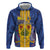 Personalised Barbados Emancipation Day Hoodie Coat of Arms and Map National Flag Style - Wonder Print Shop