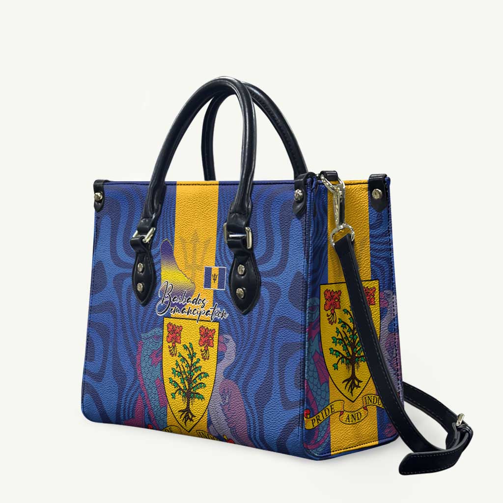 Barbados Emancipation Day Leather Bag Coat of Arms and Map National Flag Style - Wonder Print Shop