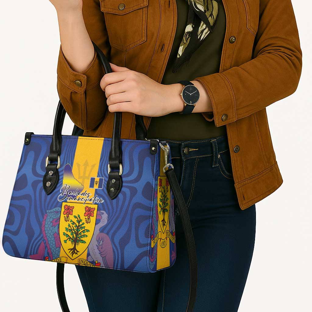Barbados Emancipation Day Leather Bag Coat of Arms and Map National Flag Style - Wonder Print Shop