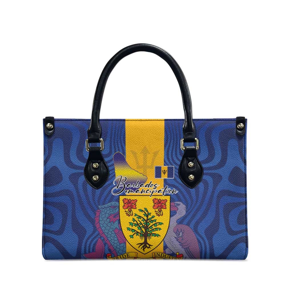 Barbados Emancipation Day Leather Bag Coat of Arms and Map National Flag Style - Wonder Print Shop