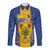 Personalised Barbados Emancipation Day Long Sleeve Button Shirt Coat of Arms and Map National Flag Style - Wonder Print Shop