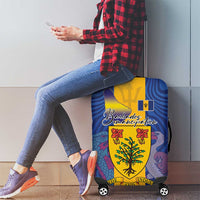 Barbados Emancipation Day Luggage Cover Coat of Arms and Map National Flag Style - Wonder Print Shop