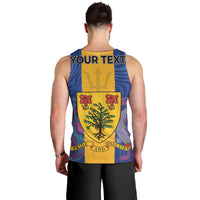 Personalised Barbados Emancipation Day Men Tank Top Coat of Arms and Map National Flag Style - Wonder Print Shop