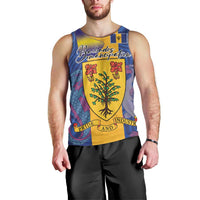 Personalised Barbados Emancipation Day Men Tank Top Coat of Arms and Map National Flag Style - Wonder Print Shop