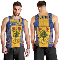 Personalised Barbados Emancipation Day Men Tank Top Coat of Arms and Map National Flag Style - Wonder Print Shop