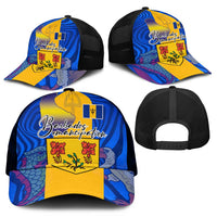 Barbados Emancipation Day Mesh Trucker Cap Coat of Arms and Map National Flag Style - Wonder Print Shop
