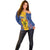 Personalised Barbados Emancipation Day Off Shoulder Sweater Coat of Arms and Map National Flag Style - Wonder Print Shop