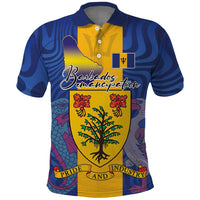 Personalised Barbados Emancipation Day Polo Shirt Coat of Arms and Map National Flag Style - Wonder Print Shop