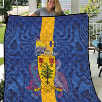 Barbados Emancipation Day Quilt Coat of Arms and Map National Flag Style - Wonder Print Shop
