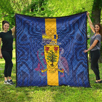 Barbados Emancipation Day Quilt Coat of Arms and Map National Flag Style - Wonder Print Shop
