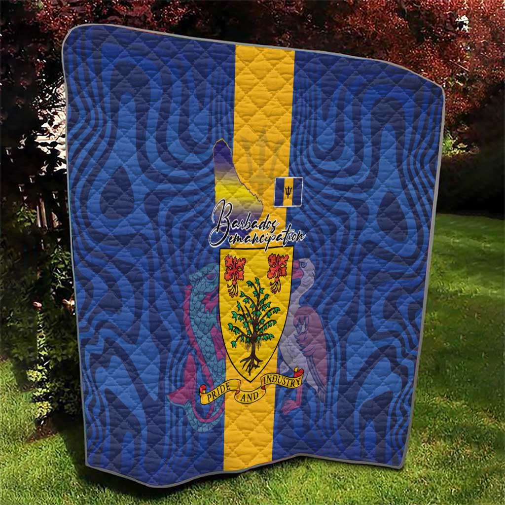 Barbados Emancipation Day Quilt Coat of Arms and Map National Flag Style - Wonder Print Shop