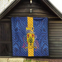 Barbados Emancipation Day Quilt Coat of Arms and Map National Flag Style - Wonder Print Shop