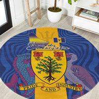 Barbados Emancipation Day Round Carpet Coat of Arms and Map National Flag Style - Wonder Print Shop