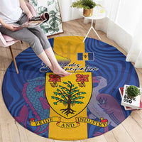 Barbados Emancipation Day Round Carpet Coat of Arms and Map National Flag Style - Wonder Print Shop