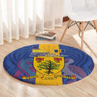 Barbados Emancipation Day Round Carpet Coat of Arms and Map National Flag Style - Wonder Print Shop