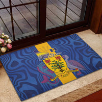 Barbados Emancipation Day Rubber Doormat Coat of Arms and Map National Flag Style - Wonder Print Shop