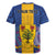 Personalised Barbados Emancipation Day Rugby Jersey Coat of Arms and Map National Flag Style - Wonder Print Shop