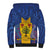 Personalised Barbados Emancipation Day Sherpa Hoodie Coat of Arms and Map National Flag Style - Wonder Print Shop
