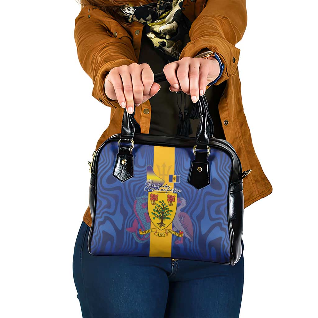 Barbados Emancipation Day Shoulder Handbag Coat of Arms and Map National Flag Style - Wonder Print Shop