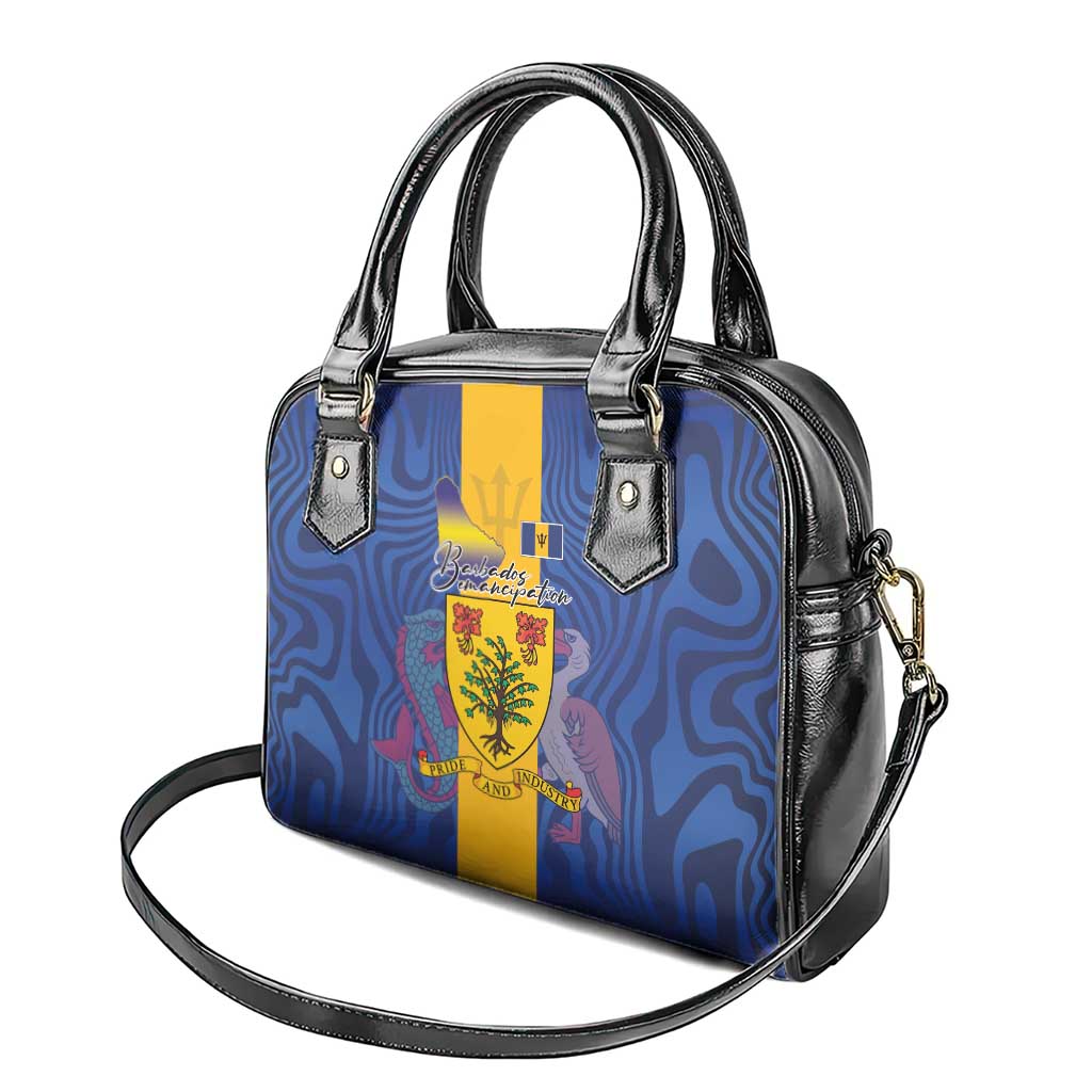 Barbados Emancipation Day Shoulder Handbag Coat of Arms and Map National Flag Style - Wonder Print Shop