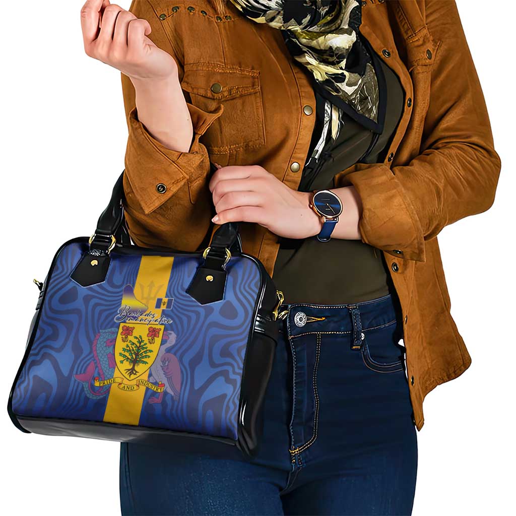Barbados Emancipation Day Shoulder Handbag Coat of Arms and Map National Flag Style - Wonder Print Shop
