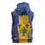 Personalised Barbados Emancipation Day Sleeveless Hoodie Coat of Arms and Map National Flag Style - Wonder Print Shop