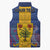 Personalised Barbados Emancipation Day Sleeveless Puffer Jacket Coat of Arms and Map National Flag Style - Wonder Print Shop