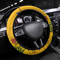 Barbados Emancipation Day Steering Wheel Cover Coat of Arms and Map National Flag Style - Wonder Print Shop