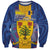 Personalised Barbados Emancipation Day Sweatshirt Coat of Arms and Map National Flag Style - Wonder Print Shop