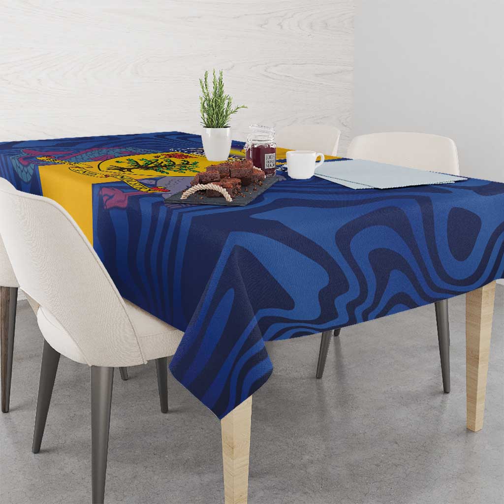 Barbados Emancipation Day Tablecloth Coat of Arms and Map National Flag Style - Wonder Print Shop