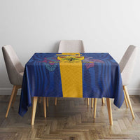 Barbados Emancipation Day Tablecloth Coat of Arms and Map National Flag Style - Wonder Print Shop