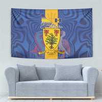 Barbados Emancipation Day Tapestry Coat of Arms and Map National Flag Style - Wonder Print Shop