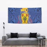 Barbados Emancipation Day Tapestry Coat of Arms and Map National Flag Style - Wonder Print Shop