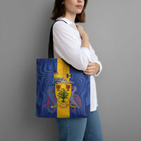 Barbados Emancipation Day Tote Bag Coat of Arms and Map National Flag Style - Wonder Print Shop