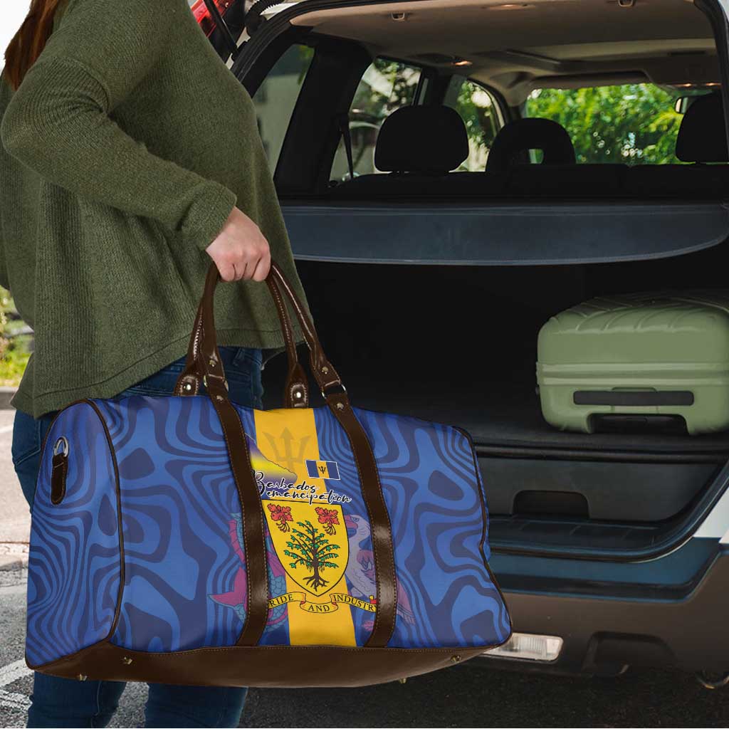 Barbados Emancipation Day Travel Bag Coat of Arms and Map National Flag Style - Wonder Print Shop