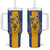 Barbados Emancipation Day Tumbler With Handle Coat of Arms and Map National Flag Style - Wonder Print Shop