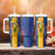 Barbados Emancipation Day Tumbler With Handle Coat of Arms and Map National Flag Style - Wonder Print Shop