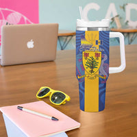 Barbados Emancipation Day Tumbler With Handle Coat of Arms and Map National Flag Style - Wonder Print Shop