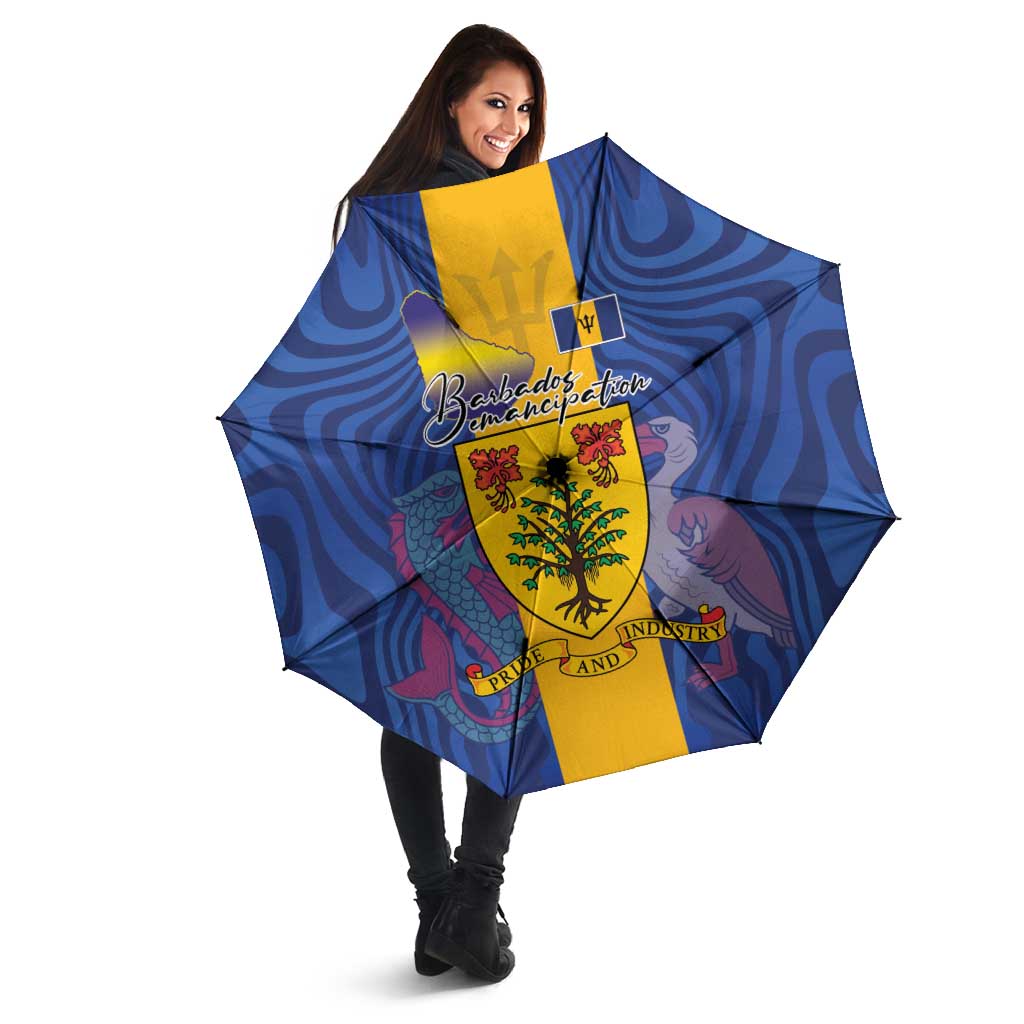 Barbados Emancipation Day Umbrella Coat of Arms and Map National Flag Style - Wonder Print Shop