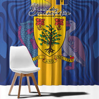 Barbados Emancipation Day Window Curtain Coat of Arms and Map National Flag Style - Wonder Print Shop