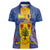 Personalised Barbados Emancipation Day Women Polo Shirt Coat of Arms and Map National Flag Style - Wonder Print Shop