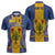 Personalised Barbados Emancipation Day Zipper Polo Shirt Coat of Arms and Map National Flag Style - Wonder Print Shop