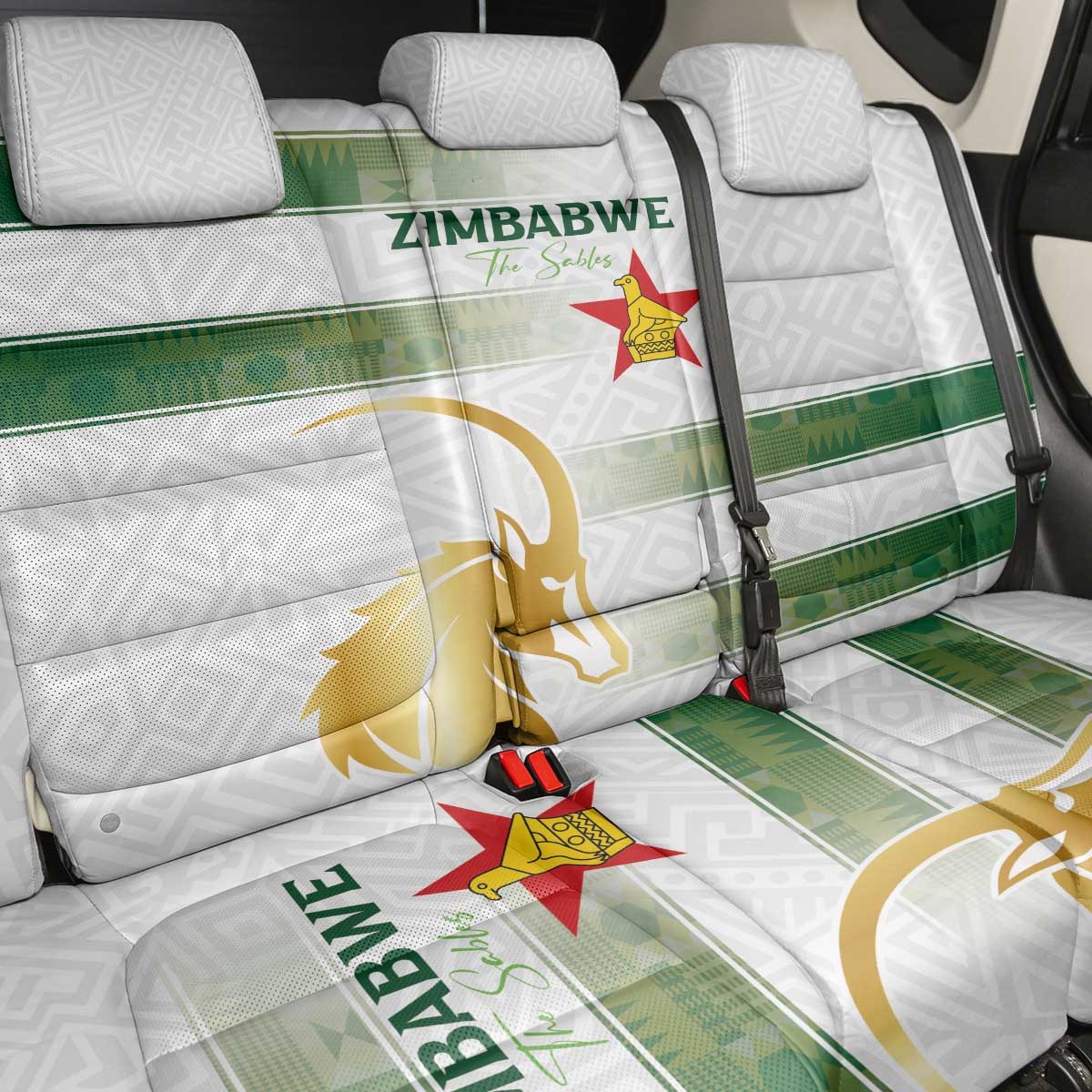 Zimbabwe Rugby The Champions 2025 Back Car Seat Cover The Gold Sables Version - Wonder Print Shop