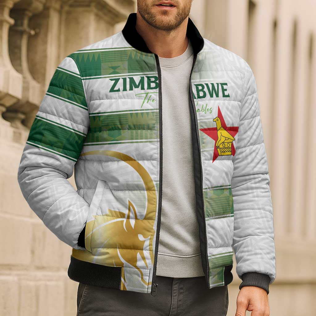 Custom Zimbabwe Rugby The Champions 2025 Bomber Puffer Jacket The Gold Sables Version - Wonder Print Shop