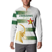Custom Zimbabwe Rugby The Champions 2025 Button Sweatshirt The Gold Sables Version - Wonder Print Shop